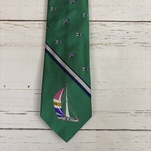Polo Ralph Lauren Tie Made In Italy Sailboat All Over Nautical Flags.